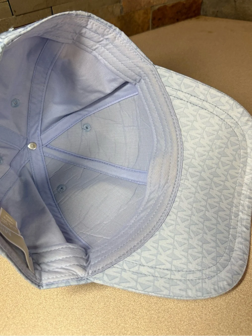 Michael Kors White All-Over MK Monogram Baseball Cap